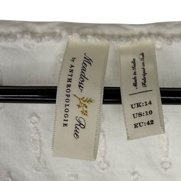 Anthropologie Meadow Rue Cream Lace Blouse sz 10 - Picture 6 of 7